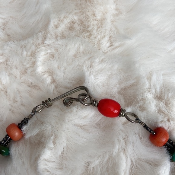 Handcrafted Jackson Hole Wyoming turquoise and sterling pendant necklace 9 1/2” - Picture 3 of 7